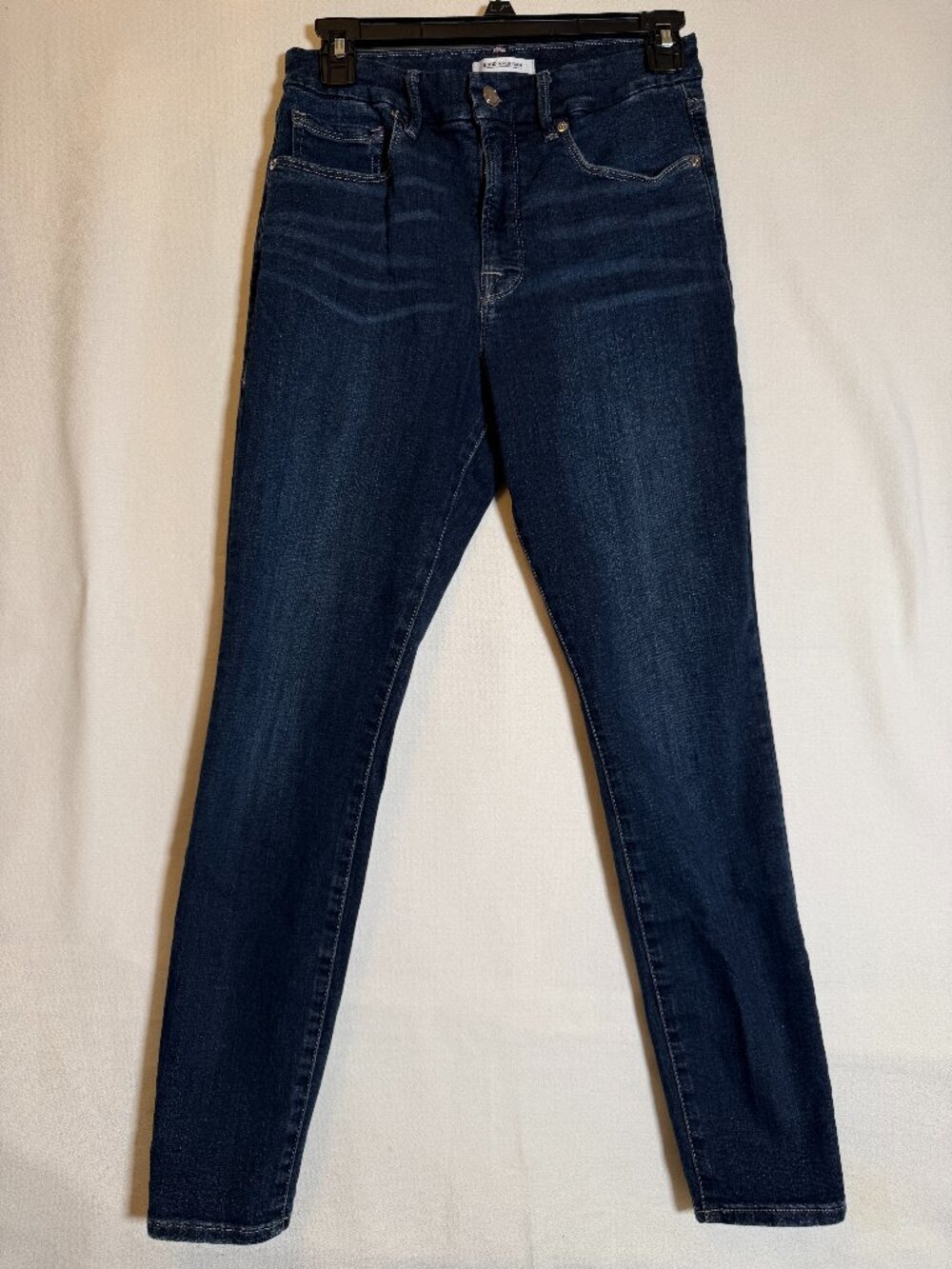 Good American Good Legs Crop Jeans 6/28 Mid Rise Skinny Blue 260 Stretch Denim